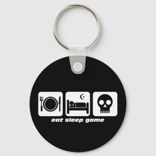 Eat sleep game keychain