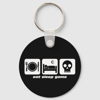 Eat sleep game keychain