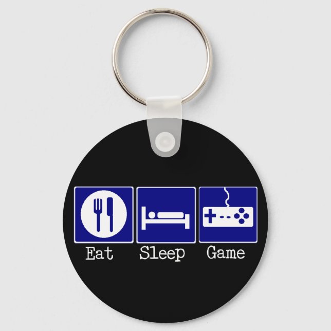 Eat, Sleep, Game Keychain (Front)