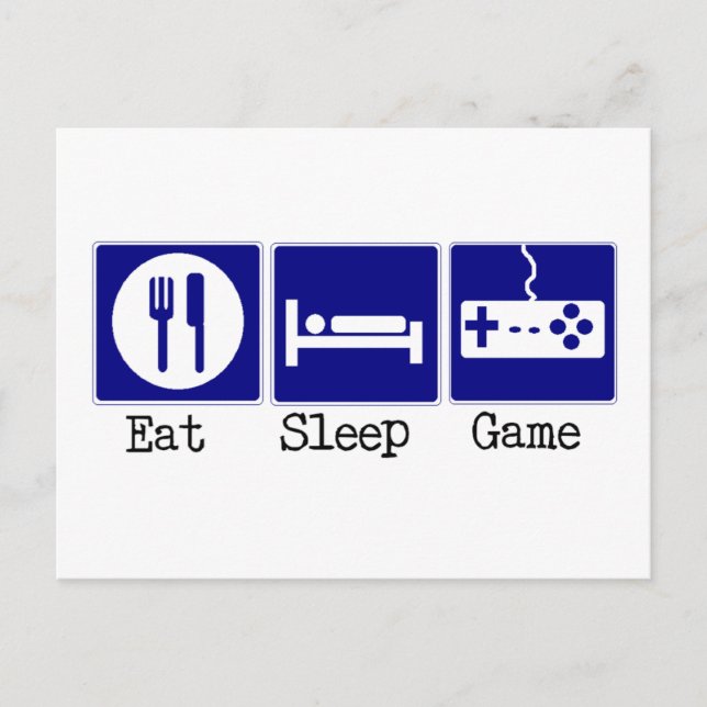 Eat, Sleep, Game Postcard (Front)