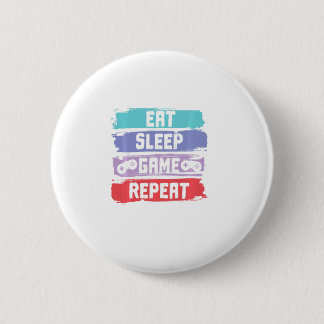 Eat Sleep Game Repeat Controller 2 Inch Round Button