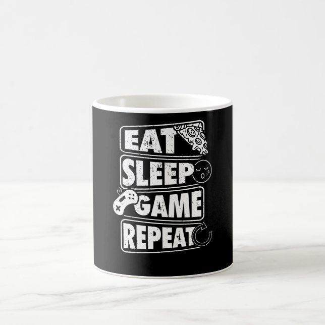 Eat Sleep Game Repeat Gamer Gaming Gift Coffee Mug (Center)