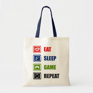 Eat, sleep, game, repeat tote bag
