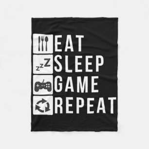 Eat Sleep Game Repeat Video Game Shirt Fleece Blanket