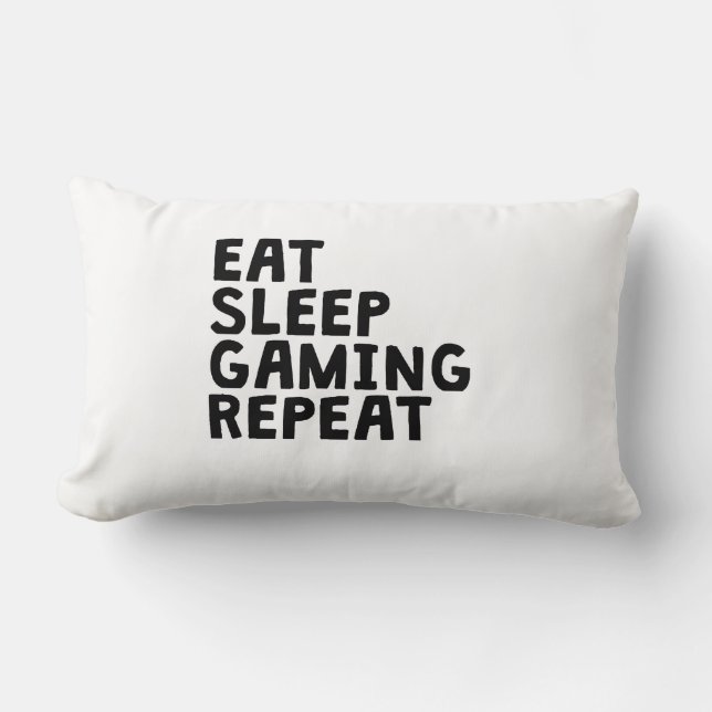 Eat Sleep Gaming Repeat Lumbar Pillow (Front)
