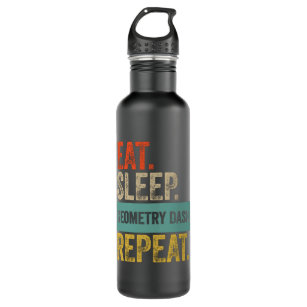 Eat sleep geometry dash repeat retro vintage 710 ml water bottle