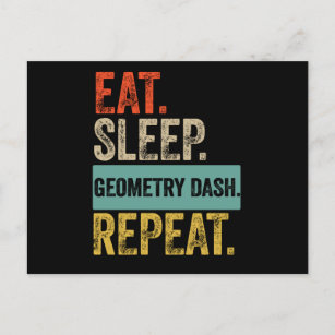 Eat sleep geometry dash repeat retro vintage postcard