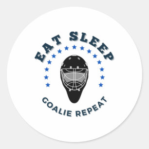 Eat Sleep Goalie Repeat Classic Round Sticker