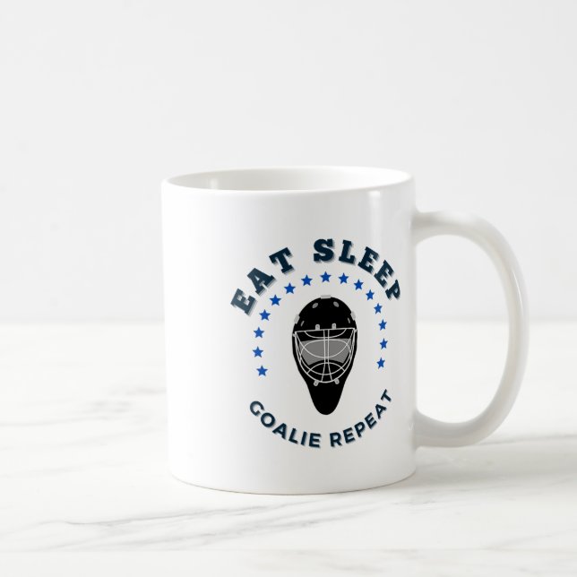 Eat Sleep Goalie Repeat  Coffee Mug (Right)