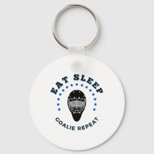 Eat Sleep Goalie Repeat Keychain