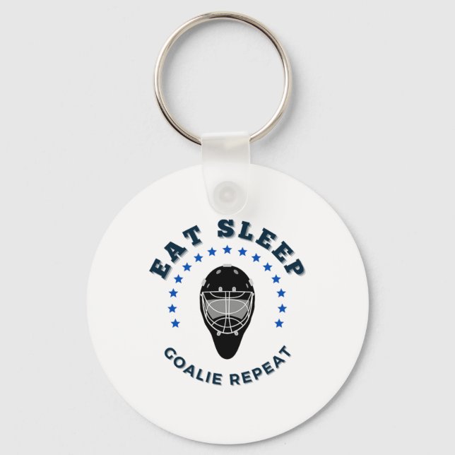 Eat Sleep Goalie Repeat  Keychain (Front)