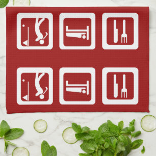 Eat Sleep Golf - Any Colour Kitchen Towel