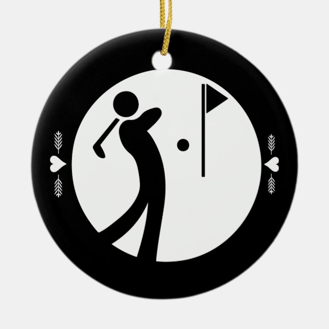 Eat Sleep Golf Ceramic Ornament (Front)