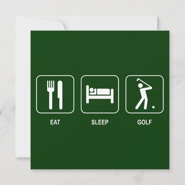 Eat Sleep Golf Invitation (Front)