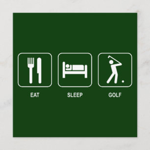 Eat Sleep Golf Invitation