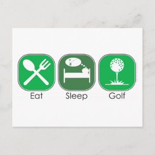 Eat Sleep Golf Postcard