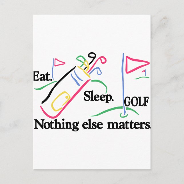 Eat Sleep Golf Postcard (Front)