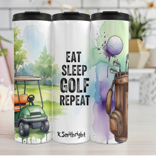 Eat Sleep Golf Repeat Graphic Thermal Tumbler