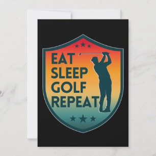 EAT SLEEP GOLF REPEAT INVITATION
