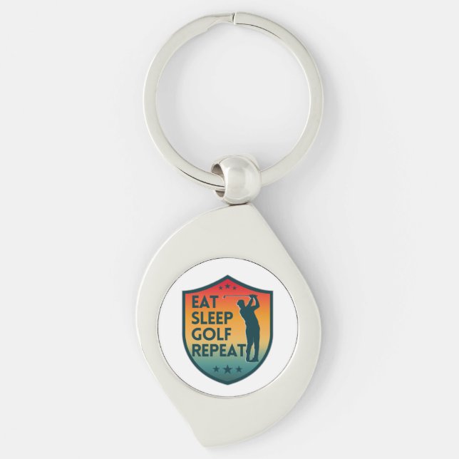 EAT SLEEP GOLF REPEAT KEYCHAIN (Front)