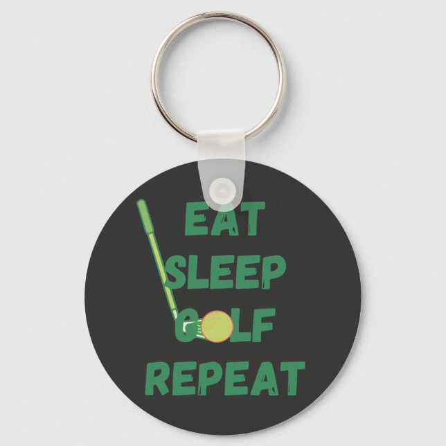 Eat Sleep Golf Repeat Keychain (Front)