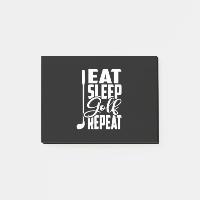 Eat Sleep Golf Repeat Post-it Notes (Front)