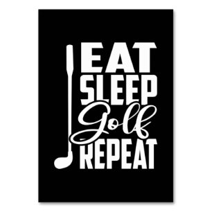 Eat Sleep Golf Repeat Table Number