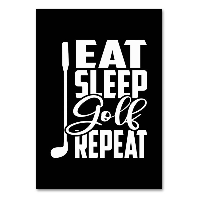 Eat Sleep Golf Repeat Table Number (Front)