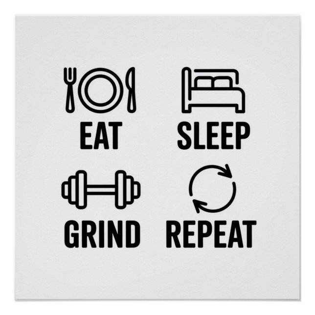 Eat. Sleep. Grind. Repeat Poster (Front)