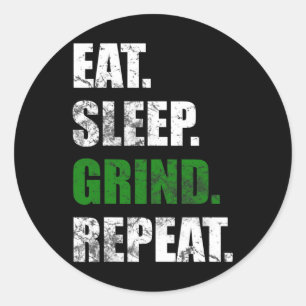 Eat Sleep Grind Repeat Retro Skateboarding Gift Classic Round Sticker