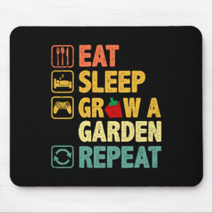 Eat Sleep Grow A Garden Repeat Funny Game Gamer Mouse Pad