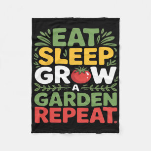 Eat Sleep Grow A Garden Repeat Funny Gardening Gam Fleece Blanket