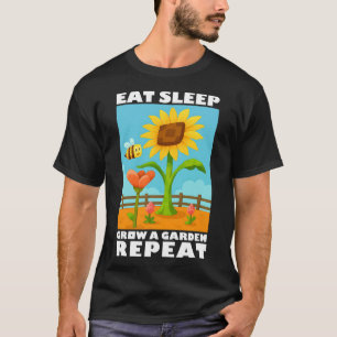 Eat Sleep Grow A Garden Repeat Gamer Style  T-Shirt