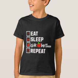 Eat Sleep Grow My Garden Repeat Boys Girls Gamer G T-Shirt