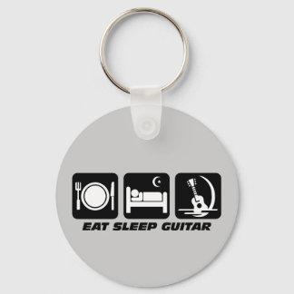 Eat sleep guitar keychain