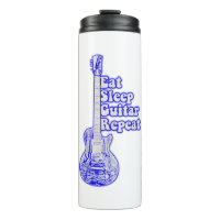 Eat sleep guitar repeat. vintage blue guitar