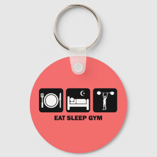 eat sleep gym keychain