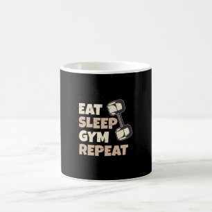eat sleep gym repeat coffee mug