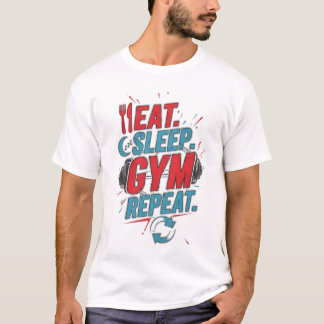 Eat Sleep Gym Repeat Fitness Motivation T-Shirt