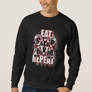 Eat Sleep Gym Repeat Fitness Weightlifting Bodybui Sweatshirt