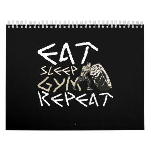 Eat Sleep Gym Repeat Funny Quote Calendar