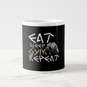 Eat Sleep Gym Repeat Funny Quote Large Coffee Mug