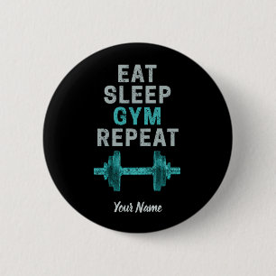 Eat Sleep Gym Repeat Gymnastic Vintage For Workout 2 Inch Round Button