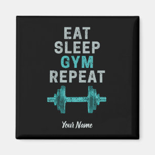 Eat Sleep Gym Repeat Gymnastic Vintage For Workout Magnet