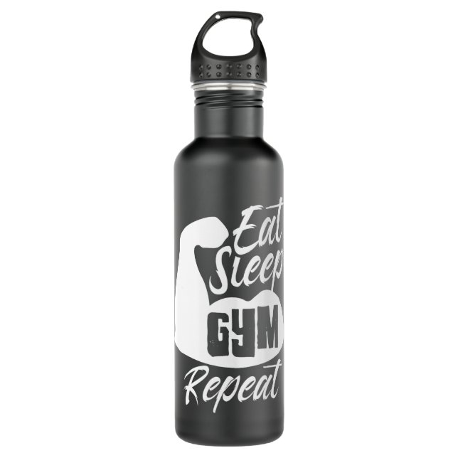 Eat Sleep Gym Repeat Training Workout Fitness Moti 710 Ml Water Bottle (Front)