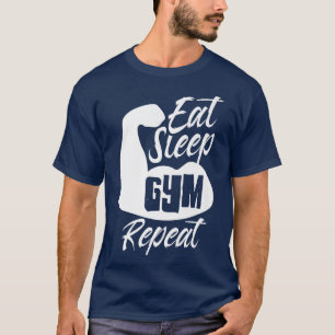 Eat Sleep Gym Repeat Training Workout Fitness Moti T-Shirt