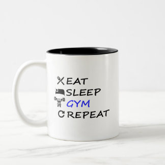 Eat Sleep Gym Repeat Two-Tone Coffee Mug