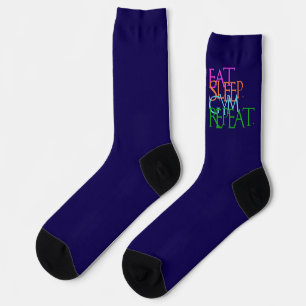 Eat. Sleep. Gym. Repeat. womens exercise Socks