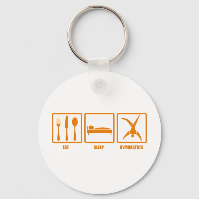 Eat Sleep Gymnastics Keychain (Front)
