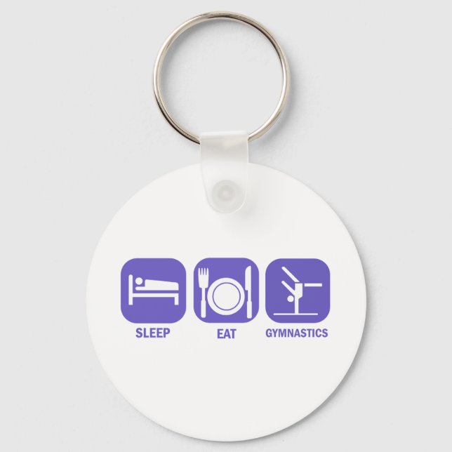 EAT SLEEP GYMNASTICS KEYCHAIN (Front)